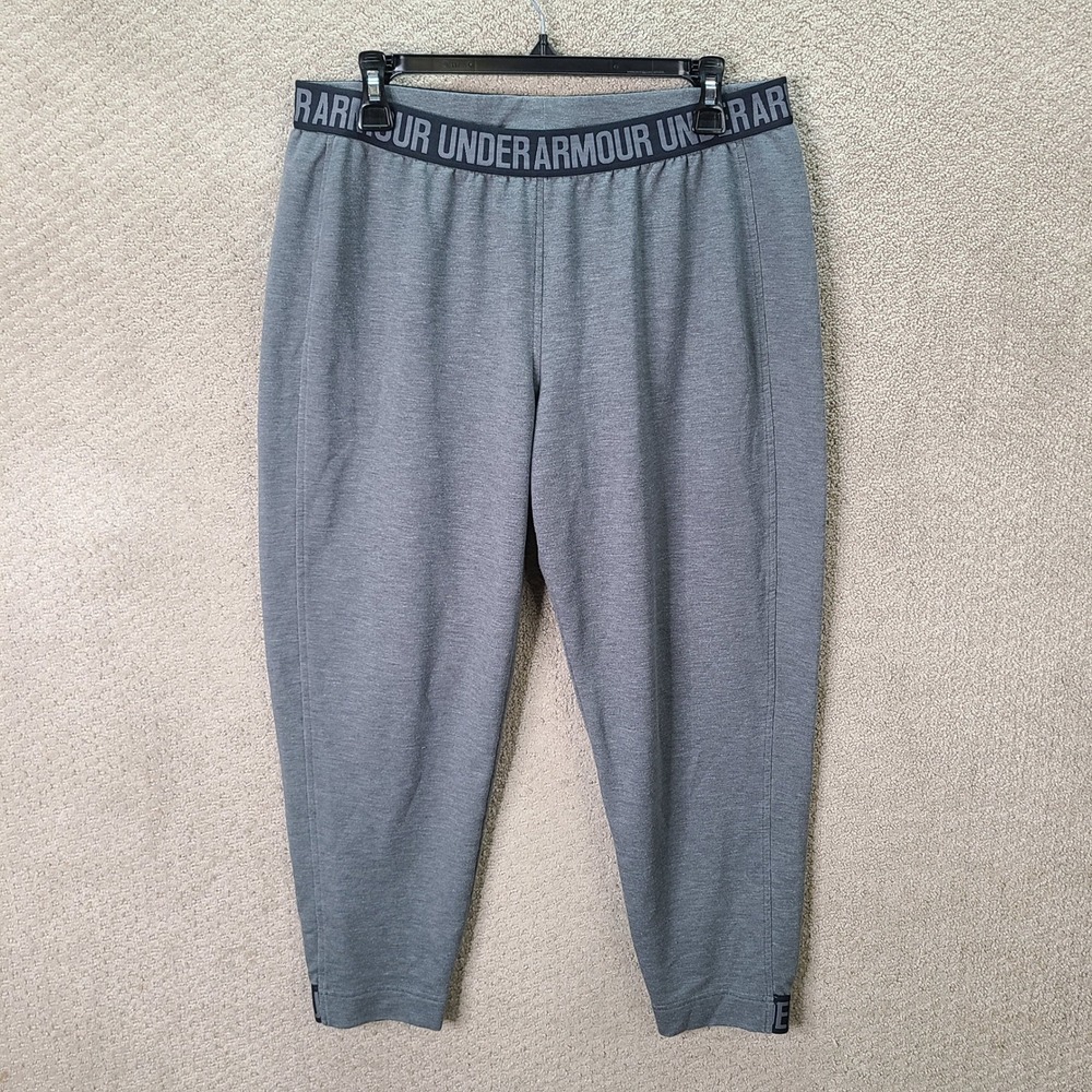Under Armour Pants Womens Large Gray Featherweight Fleece Crop Pant Loose Fit